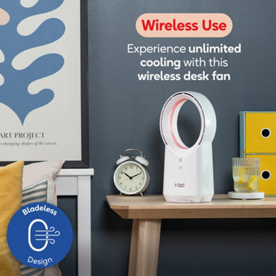 Russell Hobbs RHBLDLUSB25 Compact Wireless Desk Fan in White
