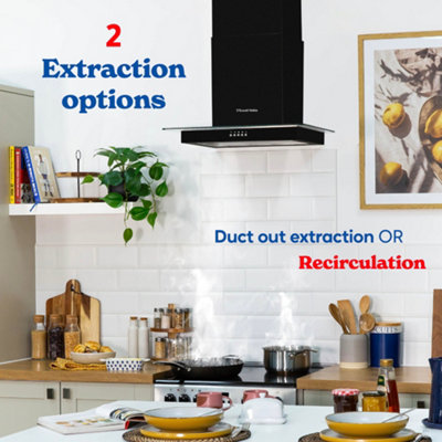 RUSSELL HOBBS RHFGCH601B 60CM FLAT GLASS COOKER HOOD - BLACK - 5