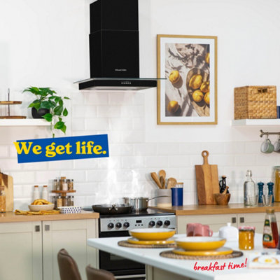 RUSSELL HOBBS RHFGCH601B 60CM FLAT GLASS COOKER HOOD - BLACK - 6