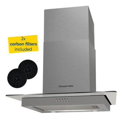 RUSSELL HOBBS RHFGCH601SS 60CM FLAT GLASS COOKER HOOD - STAINLESS STEEL