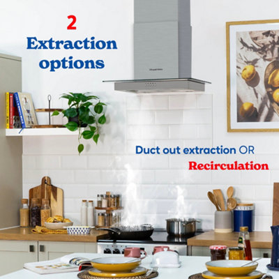 RUSSELL HOBBS RHFGCH601SS 60CM FLAT GLASS COOKER HOOD - STAINLESS STEEL - 4