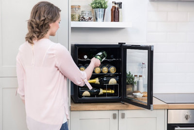 Russell Hobbs RHGWC1B-C Black Glass Door Drinks & Wine Cooler - 6