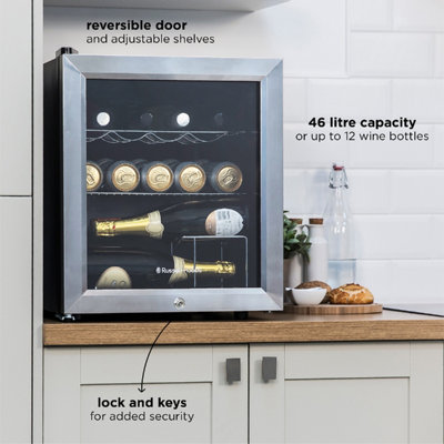 Russell Hobbs RHGWC3SS-C-LCK 12 Bottle Lockable Wine Cooler in Stainless Steel - 3