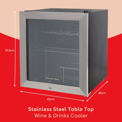 Russell Hobbs RHGWC3SS-C-LCK 12 Bottle Lockable Wine Cooler in Stainless Steel - 9