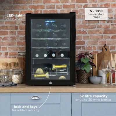 Russell Hobbs RHGWC4B-LCK 20 Bottle Lockable Wine Cooler in Black - 3