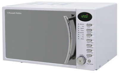 Russell Hobbs RHM1714WC 17 Litre White Digital Microwave with Chrome Handle & Buttons