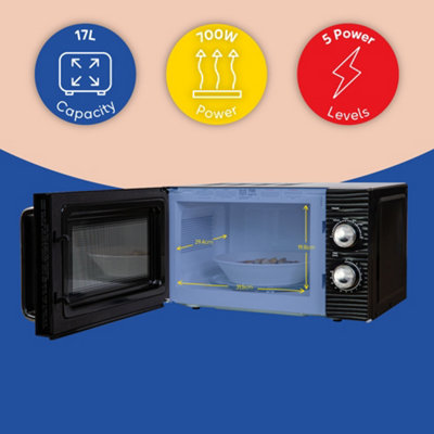 Russell Hobbs RHM1731B Inspire 17 Litre Black Manual Microwave