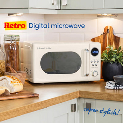 Russell Hobbs Retro Microwave 20L Digital Cream RHM2044C with