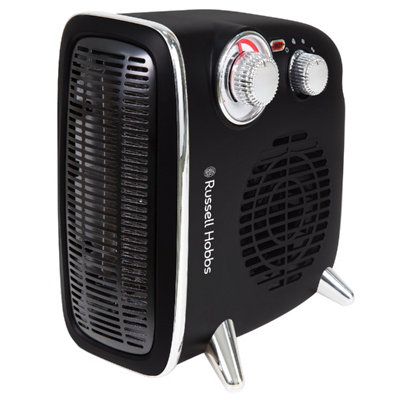 Russell Hobbs RHRETHFH1001B Vertical/Horizontal Retro Fan Heater in Black |  DIY at Bu0026Q