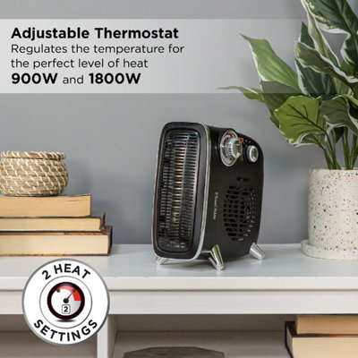 Russell Hobbs RHRETHFH1001B Vertical/Horizontal Retro Fan Heater in Black |  DIY at Bu0026Q