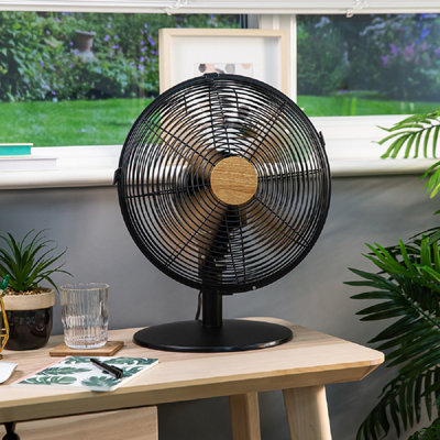 Russell Hobbs Scandi Desk Fan 12 Inch Black and Wood Effect RHMDF1201WDB - 4