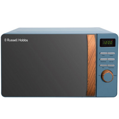 Russell Hobbs Scandi Microwave 17 Litre 700W Matt Blue Wood Effect
