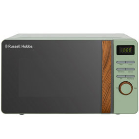 Russell Hobbs Scandi Microwave 17 Litre 700W Matt Green Wood Effect Digital RHMD714MG-N