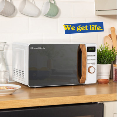 Russell Hobbs Scandi Microwave 17 Litre 700W White Wood Effect Digital RHMD714 N