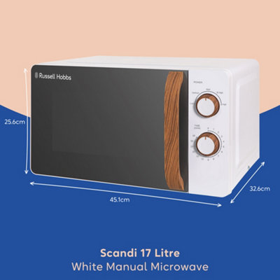 Russell Hobbs Scandi Microwave 17 Litre 700W White Wood Effect