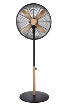 Russell Hobbs Scandi Pedestal Fan 16 Inch Black and Wood Effect RHMPF1601WDB - 7