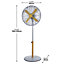 Russell Hobbs Scandi Pedestal Fan 16 Inch Grey and Wood Effect RHMPF1601WDG