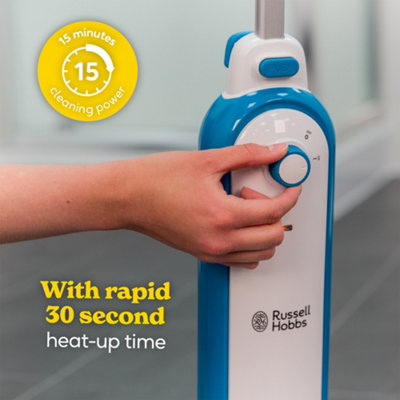 Russell Hobbs Steam Mop with 2 Microfibre Pads White and Aqua RHSM1001-G - 7