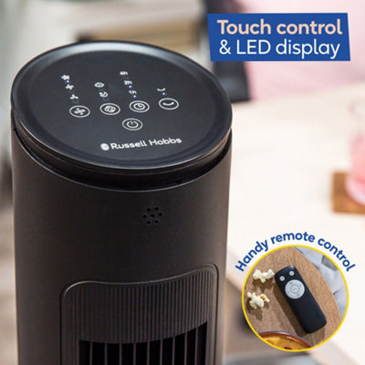 Russell Hobbs Tower Fan Electric 3 Speed Premium Black with Remote RHTWR3SB - 7
