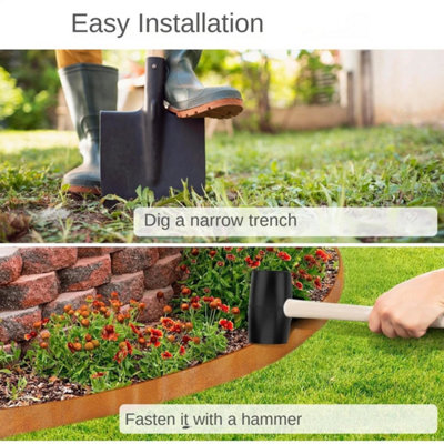 Rust-Connectable 40M Metal Garden Edging Corten Steel Lawn Edging ...