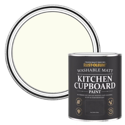 RustOleum Antique White Matt Kitchen Cupboard Paint 750ml DIY at B&Q
