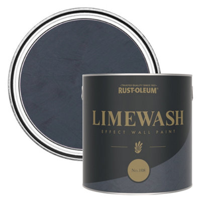 Rust-Oleum Black Limewash Effect Wall Paint - No.108 2.5L