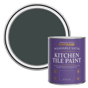 Rust-Oleum Black Sand Satin Kitchen Tile Paint 750ml
