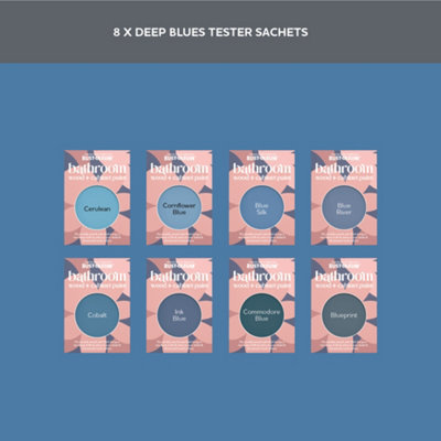 Rust-Oleum Blue Satin Bathroom Wood & Cabinet Paint Tester Samples - 10ml