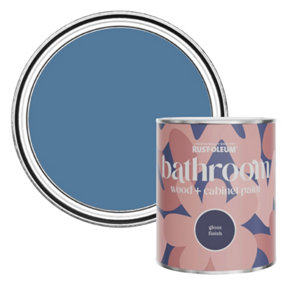 Rust-Oleum Blue Silk Gloss Bathroom Wood & Cabinet Paint 750ml