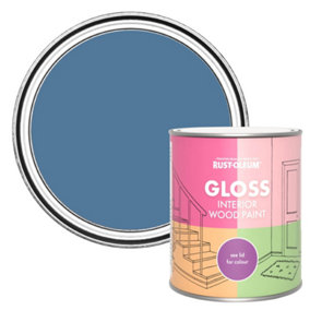 Rust-Oleum Blue Silk Gloss Interior Wood Paint 750ml