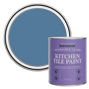 Rust-Oleum Blue Silk Gloss Kitchen Tile Paint 750ml