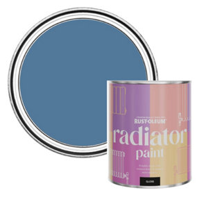 Rust-Oleum Blue Silk Gloss Radiator Paint 750ml
