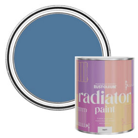 Rust-Oleum Blue Silk Matt Radiator Paint 750ml