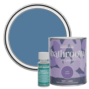 Rust-Oleum Blue Silk Satin Bathroom Tile Paint 750ml
