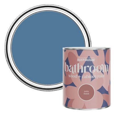 Rust-Oleum Blue Silk Satin Bathroom Wood & Cabinet Paint 750ml