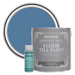 Rust-Oleum Blue Silk Washable Matt Floor Tile Paint 2.5L