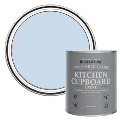 RustOleum Blue Sky Gloss Kitchen Cupboard Paint 750ml DIY at B&Q