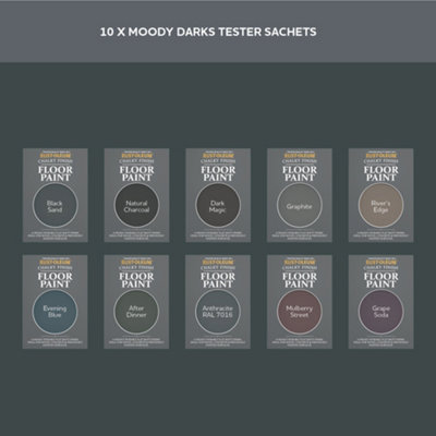 Rust-Oleum Bold & Black Chalky Floor Paint Tester Samples - 10ml