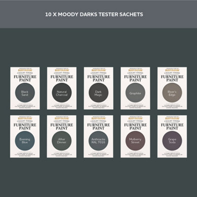Rust-Oleum Bold & Black Chalky Furniture Paint Tester Samples - 10ml