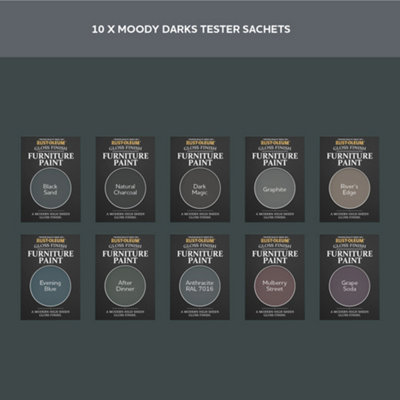 Rust-Oleum Bold & Black Gloss Furniture Paint Tester Samples - 10ml