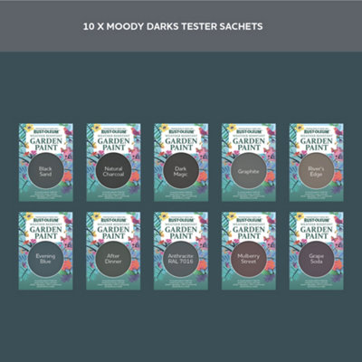 Rust-Oleum Bold & Black Satin Garden Paint Tester Samples - 10ml