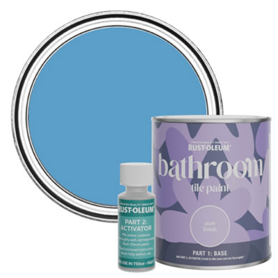 Rust-Oleum Cerulean Matt Bathroom Tile Paint 750ml