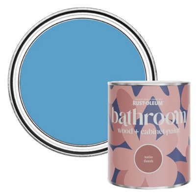 Rust-Oleum Cerulean Satin Bathroom Wood & Cabinet Paint 750ml