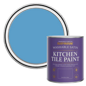 Rust-Oleum Cerulean Satin Kitchen Tile Paint 750ml