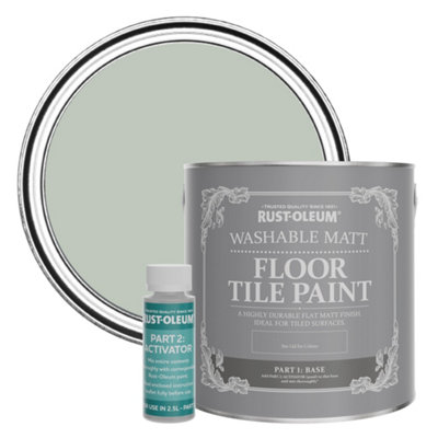 Rust-Oleum Chalk Green Washable Matt Floor Tile Paint 2.5L