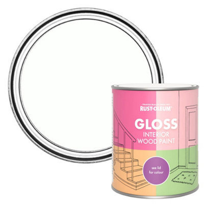 Rust-Oleum Chalk White Gloss Interior Wood Paint 750ml