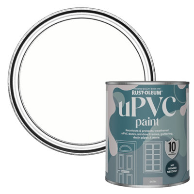 Rust-Oleum Chalk White Satin UPVC Paint 750ml