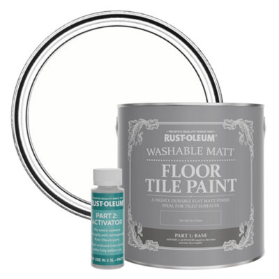 Rust-Oleum Chalk White Washable Matt Floor Tile Paint 2.5L