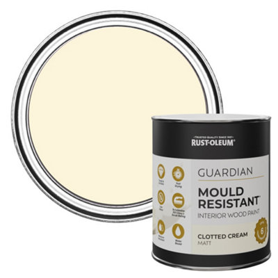 Rust-Oleum Clotted Cream Guardian Matt Mould Resistant Interior Wood Paint 750ml