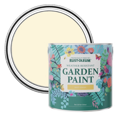 RustOleum Clotted Cream Matt Garden Paint 2.5L DIY at B&Q